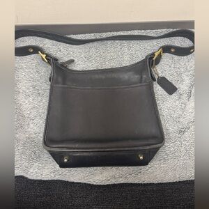 Coach Black Leather Crossbody Bag vintage
